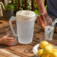 Large Capacity Cold Water Pitcher with Lid for Refrigerator, Heat-Resistant Plastic Beverage Dispenser for Home and Commercial Use