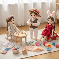 20cm Cotton Doll Casual Overalls Outfit Set Plush Toy Clothes