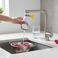 Lotus Shower Faucet Water Filter with Splash Guard and Rotatable Extension for Kitchen