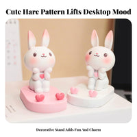 Cute Hare Phone Holder Hands Viewing Hare Phone Holder Universal Compatibility Desktop Figurine for Couples, Women, Bedroom, Home, Nightstand