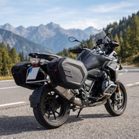 Semi-Rigid Motorcycle Saddle Bag Structured Motorcycle Saddlebag Strap-Mount Saddle Bag with Carry Handle Heavy-Duty for Motorcyclists, Commuters, Daily Commuting