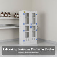 Caustic and Alkali Storage Cabinet Double Lock Lab Reagent Research Storage Enclosure Locker for Research Settings, Factory