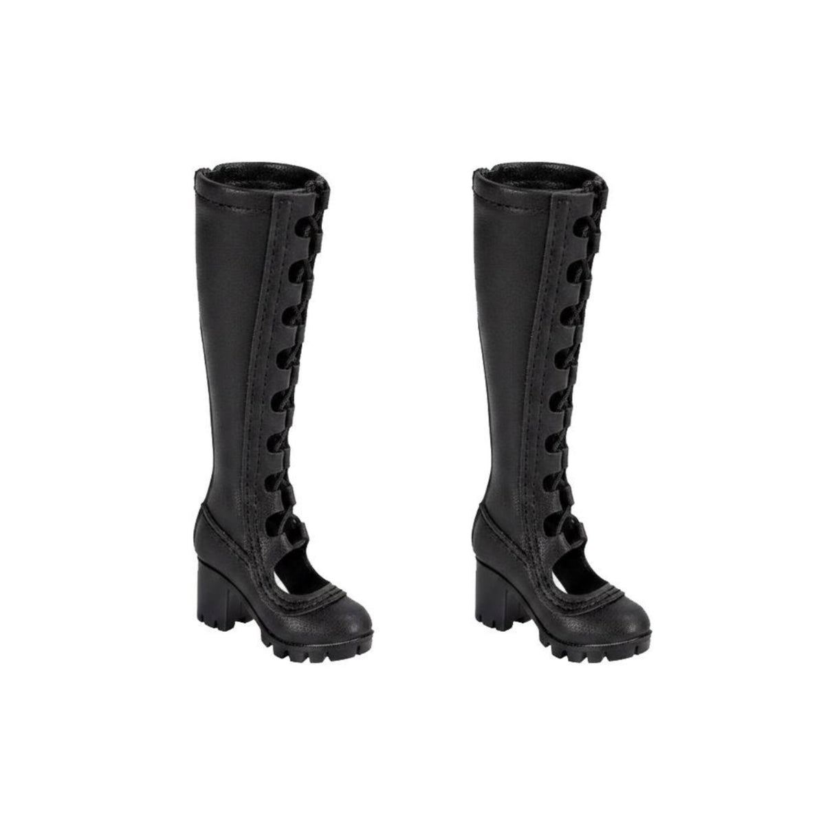 Cutout High Heel Boots 1/6 Scale Long Boots PU Leather for Collection