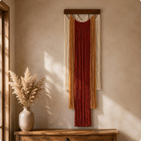 Boho Fringe Wall Hanging Gradient Color Handwoven Wall Tapestry Easy to Assemble