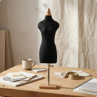 Female Dress Form Mannequin Fabric Covered Tailoring Mannequin Wooden Base