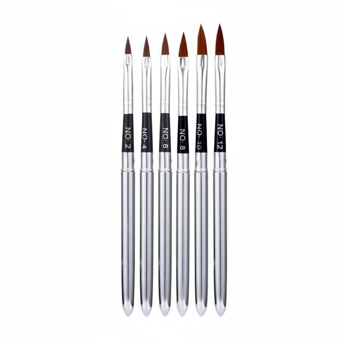 6 Pieces Multiple Sizes Included Nail Art Brush Set Detachable Design Gel Nail Brush Set Professional Quality for Home Use, Beauty School