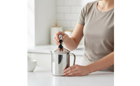 Heat Resistant Latte Art Pitcher Easy to Clean Double Wall Milk Pitcher Sturdy Handle Stainless Steel Frothing Jug Precision Spout for Home Cafe