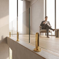 Glass Clamp 304 Stainless Steel Glass Clamp with Black Insert Cylindrical Hardware for Stair Railings