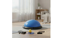 Half Balance Ball with Pump and Resistance Bands Non-Slip Half Balance Ball with Resistance Bands Anti-Skid for Fitness Enthusiasts, Beginners, Home Gym