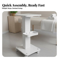 Cosmetology Station Trolley Full-Rotation Wheels Esthetician Trolley Cart Cosmetic Machine Stand Sturdy Duty Wheeled Salon Cart