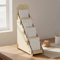 Step Shelf Organizer Versatile Use Wooden Display Rack Easy Assembly Desktop Book Stand Students