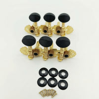 Six-String Guitar Tuning Pegs Tuner Assembly Compatible Visible-Gear Guitar Tuning Machines with Two-holeHole Shafts Hardware for Luthier