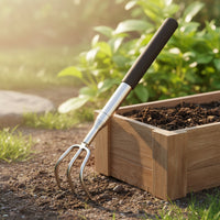 Stainless Steel Telescopic Garden Rake Long-Handled Telescoping Hand Rake Portable Foldable for Gardeners