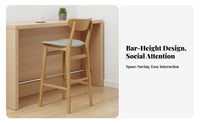 Minimalist Design Four-Legged Wooden Stool Modern Design Bar Height Seating Sturdy Construction High Top Table Natural Aesthetic for Homeowners, Interior Designers, Milk Tea Shop, Kitchen