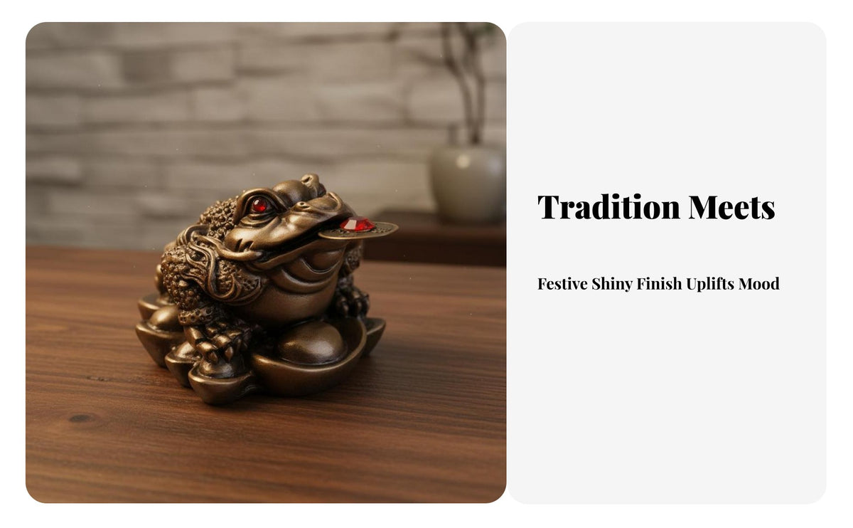 Three-Legged Money Frog Symbol of Prosperity Feng Shui Wealth Frog Business Opening Gift Wealth Frog Statue with Wealth for Homeowners, Shop, Store