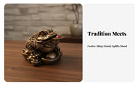 Three-Legged Money Frog Symbol of Prosperity Feng Shui Wealth Frog Business Opening Gift Wealth Frog Statue with Wealth for Homeowners, Shop, Store