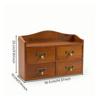 Desktop Organizer with Drawers Rustic Tabletop Chest of Drawers Small Furniture for Students