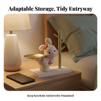Entryway Key Rack Great Housewarming Gift Hare Key Holder Statue Cute Creature Storage Decoration Adorable Design