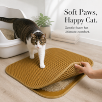 Double-Layer Cat Litter Mat, Washable, Anti-Tracking & Splash-Proof