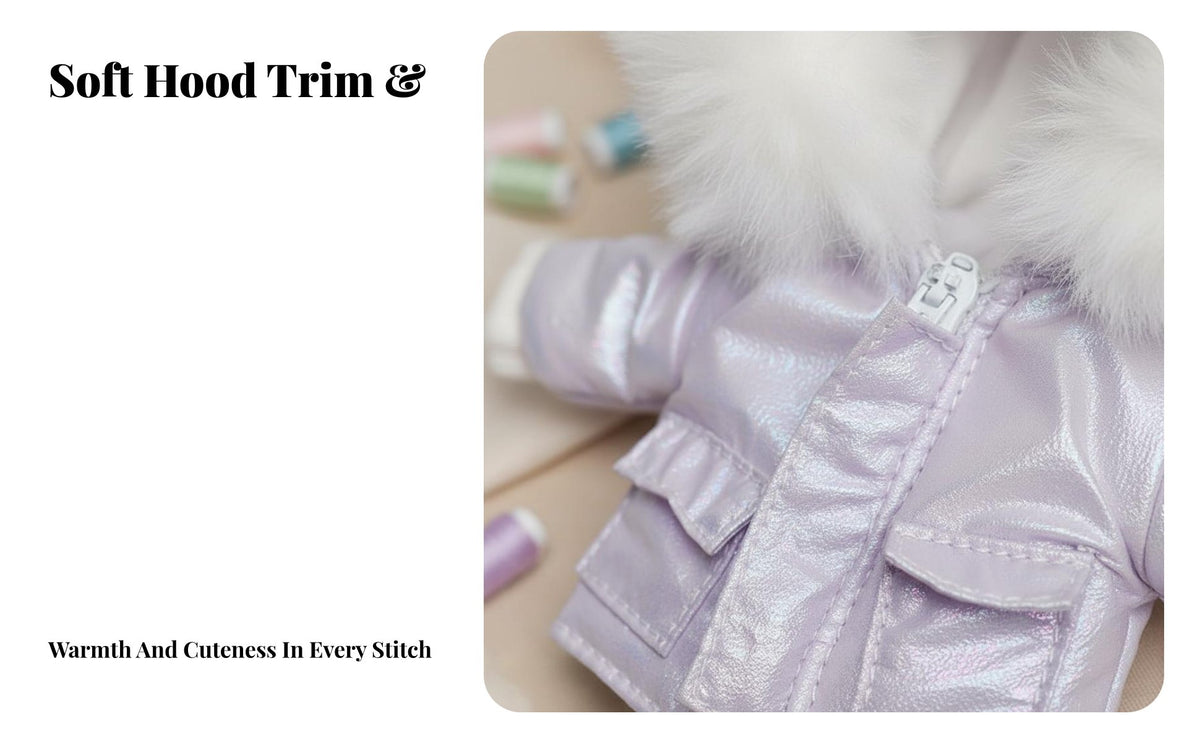 OB11 Doll Jacket Padded Design OB11 Doll Outfit Faux Hood 1/12 Scale BJD Clothes