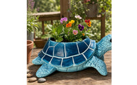 Turtle Planter Resin Turtle-Shaped Planter Outdoor Ornament for Garden, Patio
