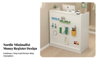 Compact Design Small Checkout Counter Multi-Functional Retail Currency Ier Stand Stable and Sturdy Modern Checkout Counter Lockable Drawers for Retailers, Shop Owners, Receptionists, Clothing Boutiques, Beauty Salons, Boutique, Office