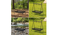 Camping Hanging Rack Aluminum Alloy Outdoor Storage Rack Space-Saving Camping Organizer for Camping, Backpackers, Picnics