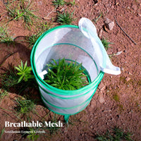 Reinforced Spiral Band Mesh Plant Cover Ground Stakes Protection Enclosure Translucent Plant Net Cage Lightweight