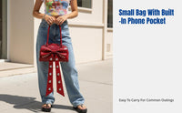 Y2K Bowling Bag, PU Leather Shoulder Bag, Studded Bowknot Accent, Trendy Summer Handbag for Women