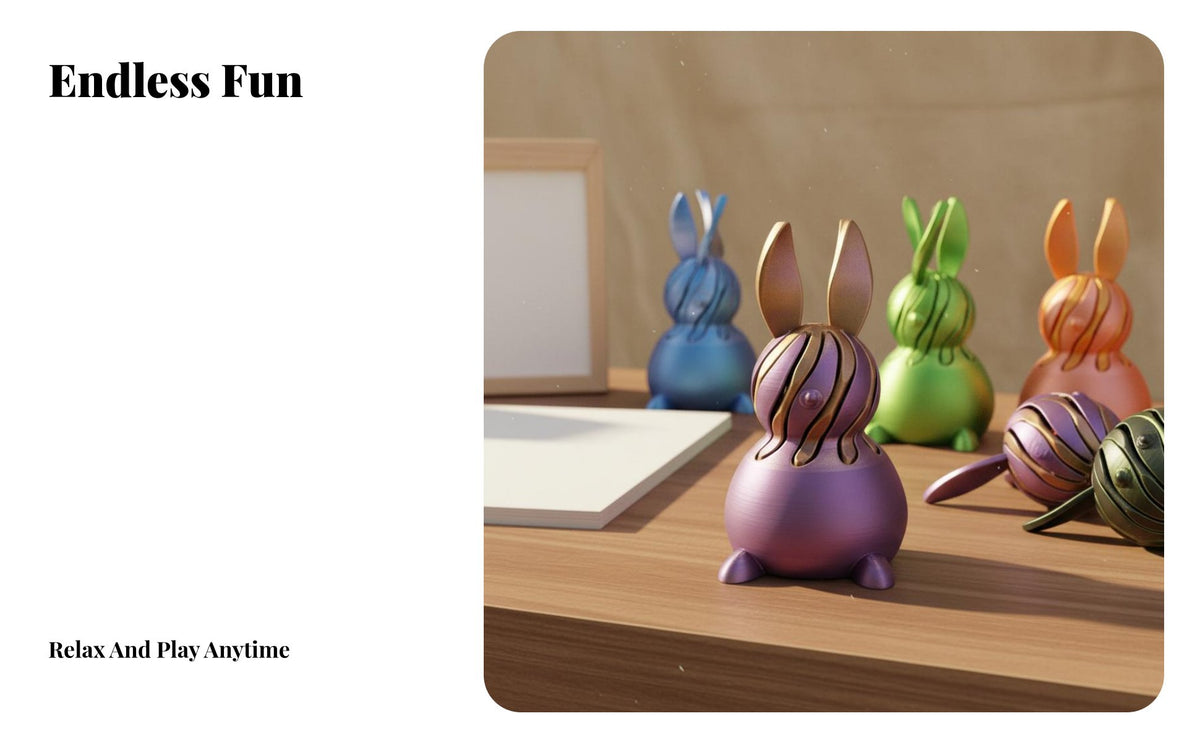 Twisting Rabbit Figure 3-Dimensional Printed Fidget Toy Push-and-Twist Action Relievesktop Relievecorative Piece for Office Workers, Sturelievents