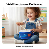 Includes Drumsticks and Strap Double-Sided marching Drum Develops Rhythm child's Marching Drum genuineistic Design Musical Toy Moderate Volume for Preschoolers, Beginner Musicians, Music Educators, Kindergarten, Early Education, Home Play, play area
