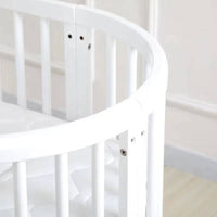 Grows with Your Child Convertible Oval Crib Extendable Design Multi-Functional Infant Bed Space Saving Toddler Table and Chair Set for Infants, Newborns, Toddlers, Bedroom, Playroom