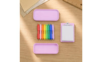 Blank Sheet 1/12 Scale Stationery Set Plastic Dollhouse Clipboard Set Molded Miniature Writing Tools Multi-Color for Scene Decoration
