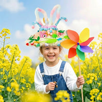 DIY Easter Bonnet Kit All Materials Included Easter Bonnet Making Kit Family Activity Children's Holiday Headwear Set for Kids, Parents, School Crafts