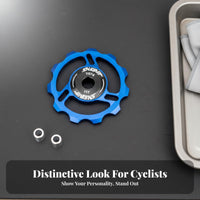 Rear Derailleur Pulley CNC Machined Ceramic Bearing Guide Wheel Anodized Cycle Guide Wheel for Mountain Bikers, Road Cyclists, Biking