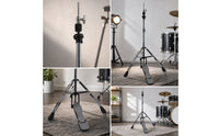 Long-Lasting Hi-Hat Stand with Pedal Stable Hi-Hat Stand with Double-Braced Legs Responsive Drum Hardware High Stability for Drummers, Stage, Rehearsal Studios