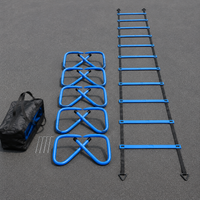 Agility Hurdles Set, 6m coordination ladder with 5 hurdles and 4 ground pegs, training set for football speed training
