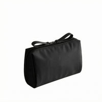 Portable Compact Travel Makeup Bag Soft Textile Zippered Cosmetic Pouch Smooth Finish Travel Makeup Bag