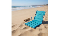 Reclined Foldable Chair with Padded Seat Lightweight Low-Slung Camp Chair Cushioned Furniture for Beachgoers