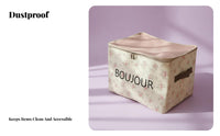 Foldable material container fastener closure Organizer Box cleanable for Students, Families