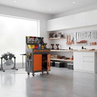Wheeled Mobile Tool Trolley Easy to Clean Rolling Tool Cabinet Heavy Duty Mobile Workbench Locking for Mechanics, Repair Workers, Garage