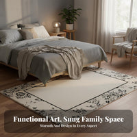 Wash Wipeable Rug Waterproof Rectangular Floor Carpet Easy to Clean Modern Decorative Rug for Pet Owners, Interior Decorators, Bedroom, Home