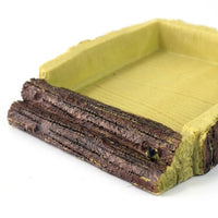 Anti-Slip Reptile Bath and Tortoise Bathing Pool, Shallow Reptile Bath for Reptiles, Snakes and Geckos, Sturdy Resin Soaking Basin Dish