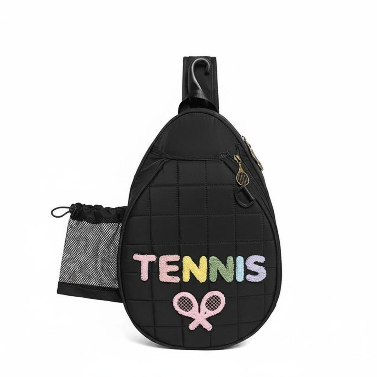 Single Shoulder Racket Bag Large Capacity Tennis Racket Backpack Extendable Side Pocket Pickleball Shoulder Bag for Women, Girls