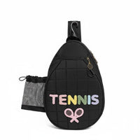Single Shoulder Racket Bag Large Capacity Tennis Racket Backpack Extendable Side Pocket Pickleball Shoulder Bag for Women, Girls