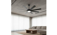 Wireless Controller-Controlled Large Ceiling Fan Light Variable Speed Industrial Design Fan Light Energy Saving Fandelier for Living Room, Hall