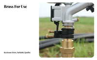 Large Area Coverage Rotating Rotary Sprinkler Good Atomization Heavy Duty Metal Sprinkler Rust-Proof for Landscapers, Dust Suppression