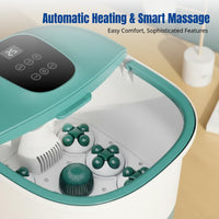 Foot Spa Automatic Heating Foot Bath Basin, Deep Soaking Tub with Steam and Massage Rollers