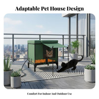 Heated Outdoor Shelter Waterresistant Heated Outdoor Feline Shelter Foldable Large Awning for Patio, Yard
