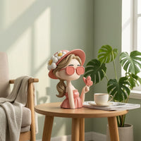 Girl Bust Statue Modern Girl Bust Figurine Desktop Ornament Elegant Resin Statue Chic for Collectors, Desk, Office